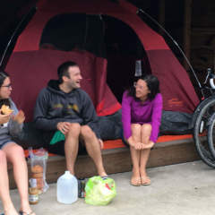 Camping shelter in Connellsville Hiker Biker Campground