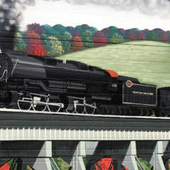 Mural of steam engine in Meyersdale