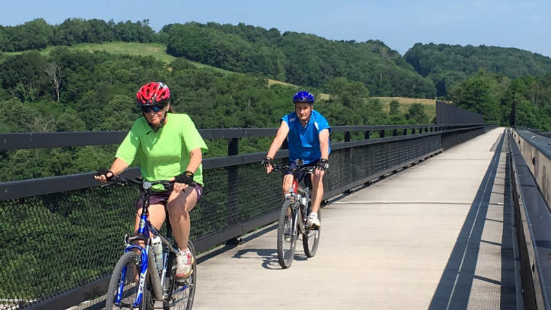 Cyclists on Salisbury Viaduct