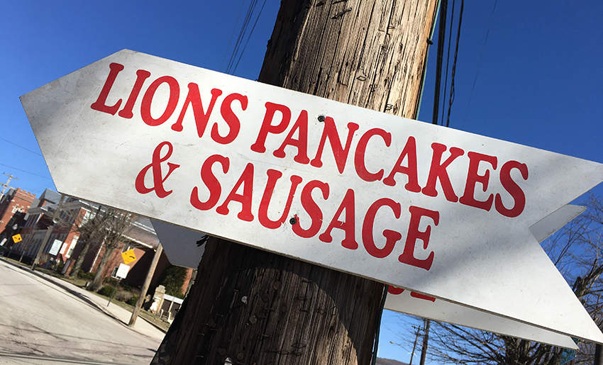 Sign for Meyersdale Maple Festival pancake breakfast
