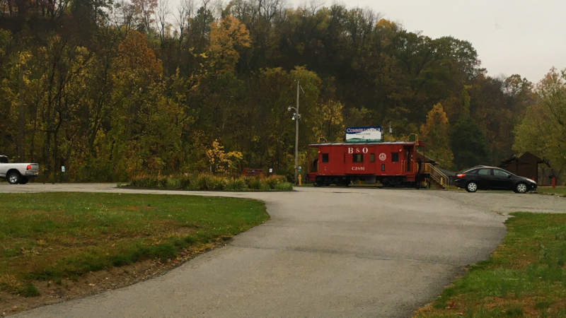 GAP trail access and parking at Connellsville Hiker-Biker Campground in Connellsville