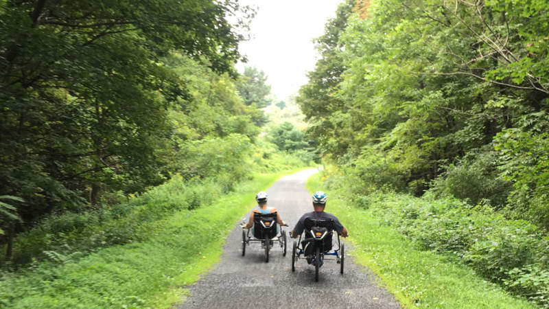 Two Recumbent Cyclists