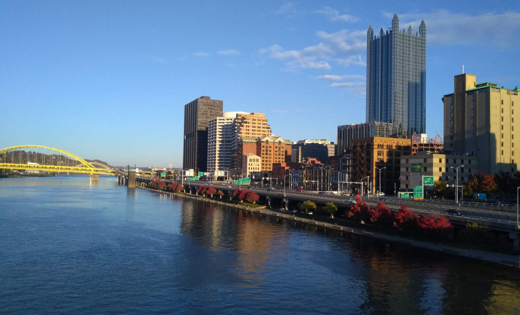 Downtown Pittsburgh Mon Wharf Redbuds