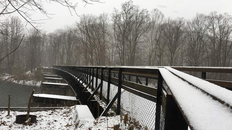 Harnedsville Bridge Winter